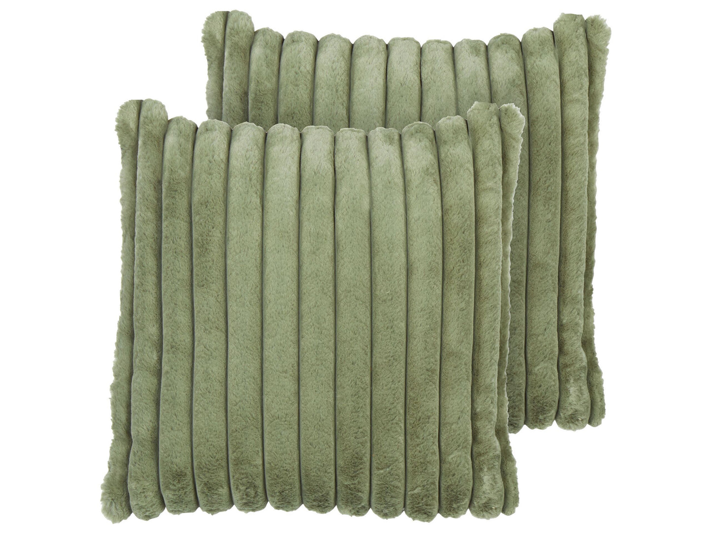 Kissen 2er Set RAKYA Webpelz 45 x 45 cm Kein Muster Getuftet Grün