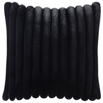 Kissen 2er Set RAKYA Webpelz 45 x 45 cm Kein Muster Getuftet Schwarz