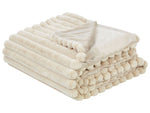 Tagesdecke RAKYA Webpelz 200 x 220 cm Streifen Beige