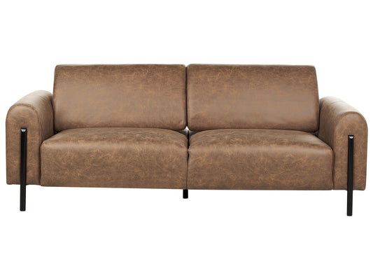 3-Sitzer Sofa Lederoptik braun ASKIM