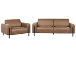 4-Sitzer Sofa Set Lederoptik braun ASKIM
