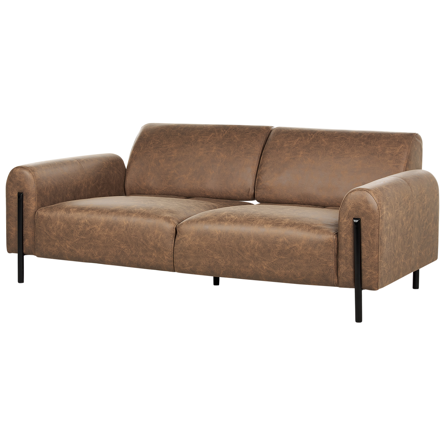4-Sitzer Sofa Set Lederoptik braun ASKIM