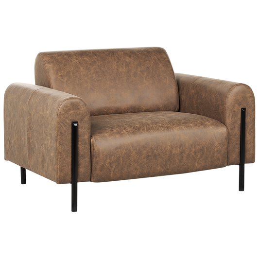 4-Sitzer Sofa Set Lederoptik braun ASKIM