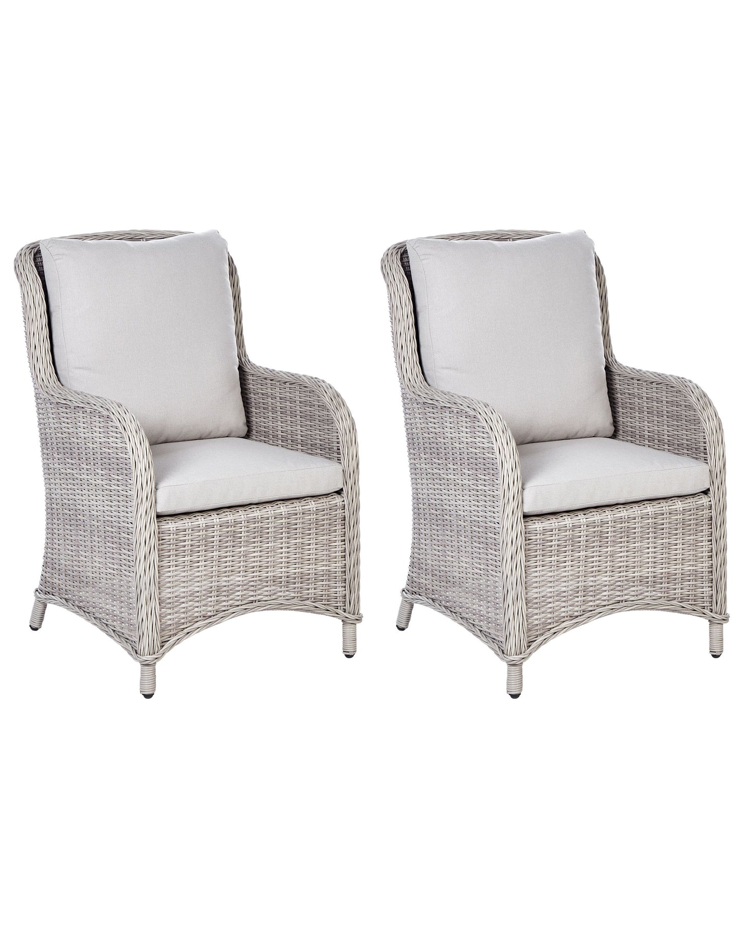 Gartensessel 2er Set CASCAIS Polyrattan Beige