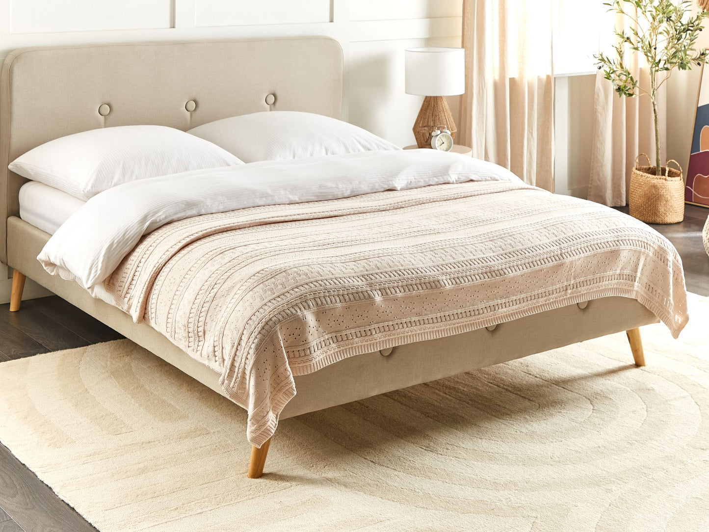 Tagesdecke DAULET Baumwolle 150 x 200 cm Hellbeige