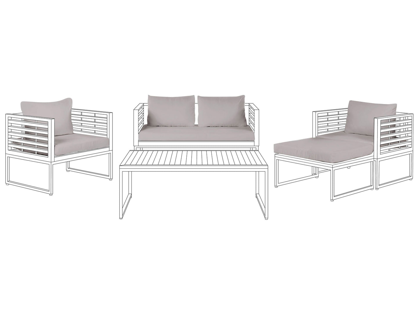 Outdoor Kissenbezug Set BERMUDA Grau