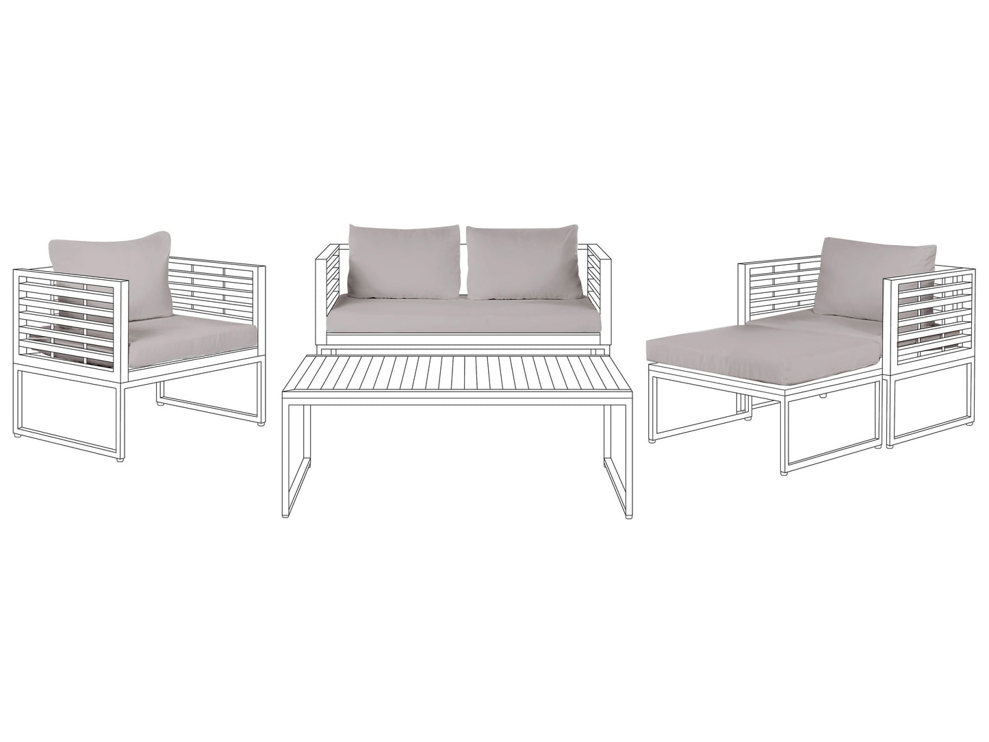Outdoor Kissenbezug Set BERMUDA Grau