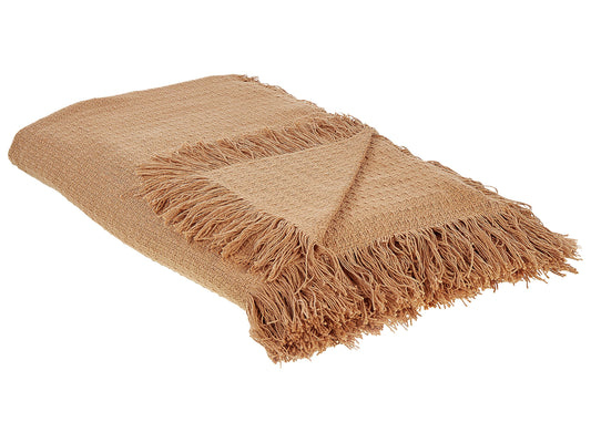 Tagesdecke YERBENT Baumwolle 200 x 220 cm Goldbraun