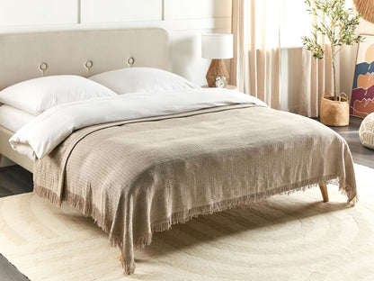 Tagesdecke YERBENT Baumwolle 200 x 220 cm Taupe