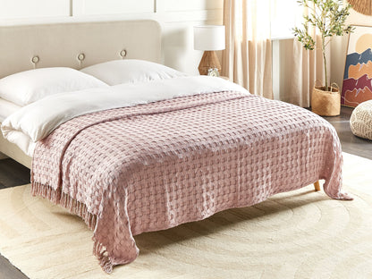 Tagesdecke BERE Baumwolle 200 x 220 cm Pastellrosa