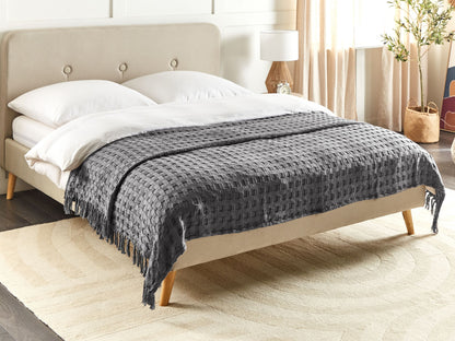 Tagesdecke BERE Baumwolle 200 x 220 cm Dunkelgrau