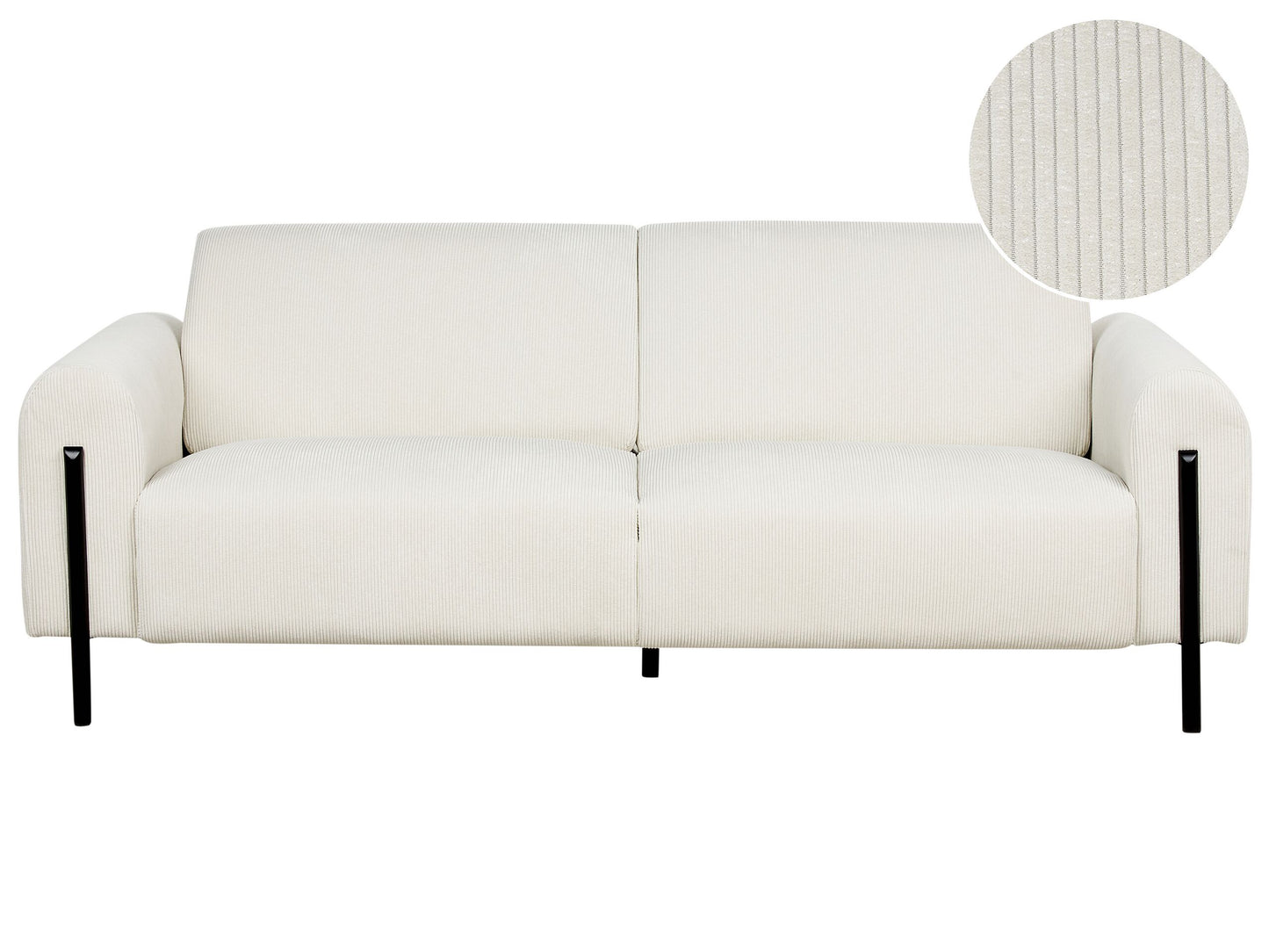 3-Sitzer Sofa Cord cremeweiss ASKIM