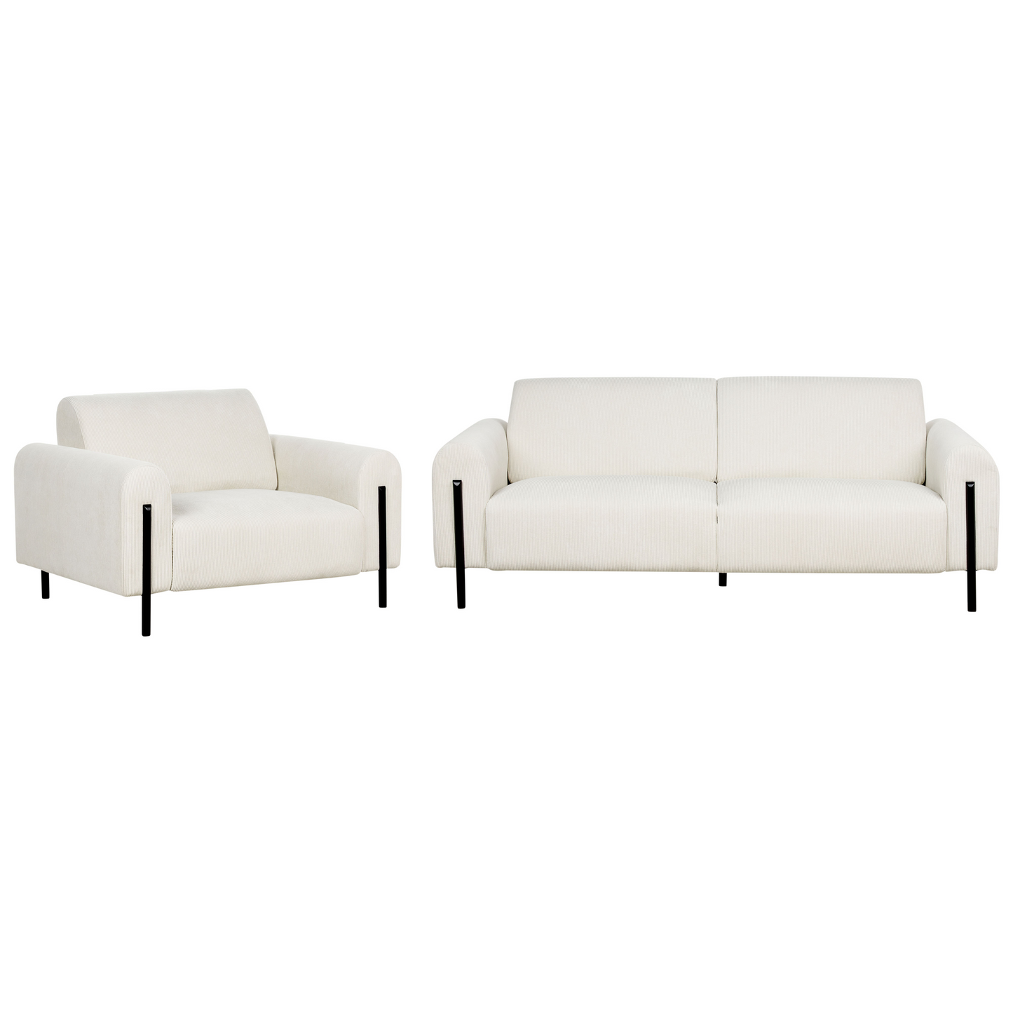 4-Sitzer Sofa Set Cord cremeweiss ASKIM