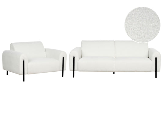 4-Sitzer Sofa Set Bouclé weiss ASKIM