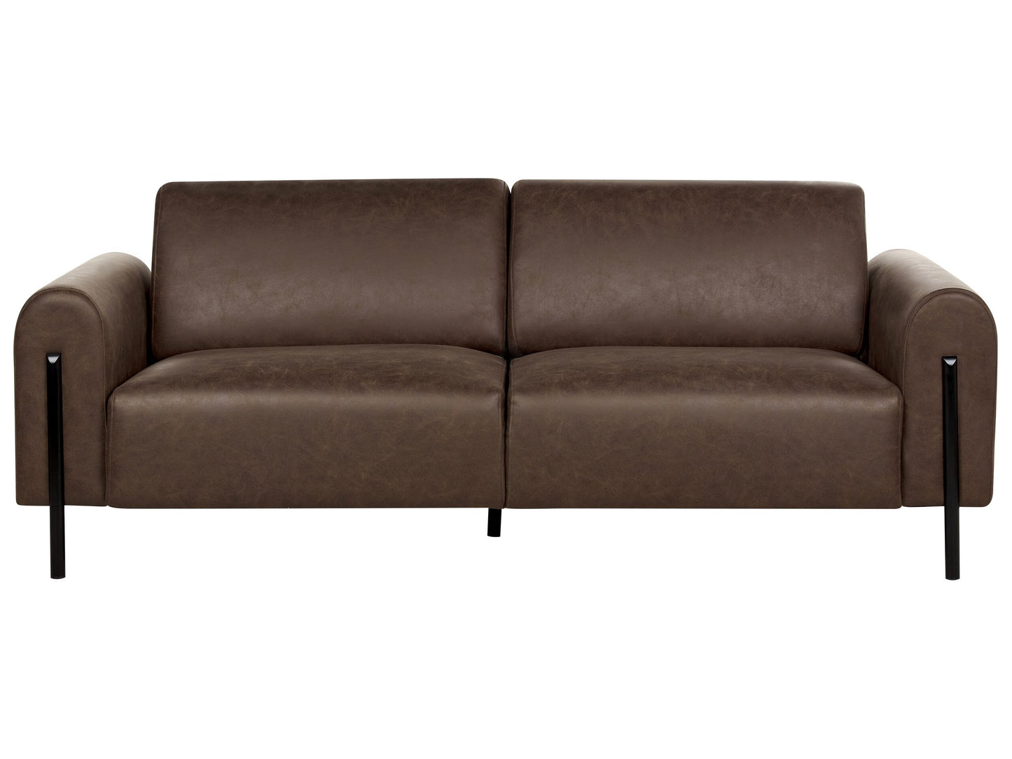 3-Sitzer Sofa Lederoptik dunkelbraun ASKIM