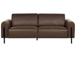 3-Sitzer Sofa Lederoptik dunkelbraun ASKIM