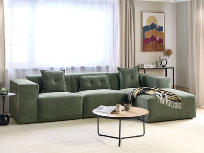 3-Sitzer Ecksofa dunkelgrün linksseitig DOLVA