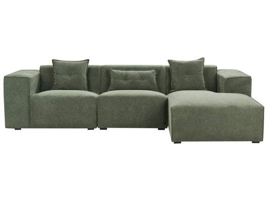 3-Sitzer Ecksofa dunkelgrün linksseitig DOLVA