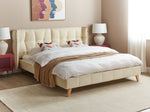 Bett mit Lattenrost Samtstoff SENLIS 160 x 200 cm Beige