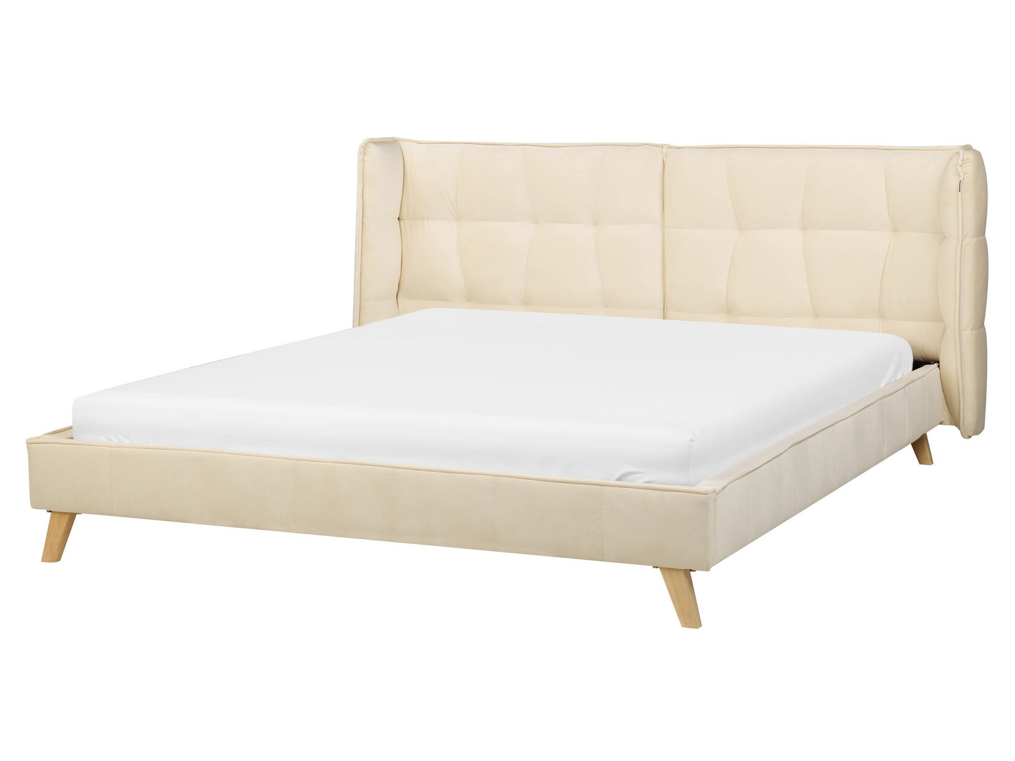 Bett mit Lattenrost Samtstoff SENLIS 160 x 200 cm Beige
