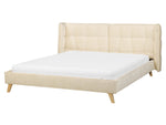 Bett mit Lattenrost Samtstoff SENLIS 160 x 200 cm Beige
