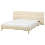 Bett mit Lattenrost Samtstoff SENLIS 160 x 200 cm Beige