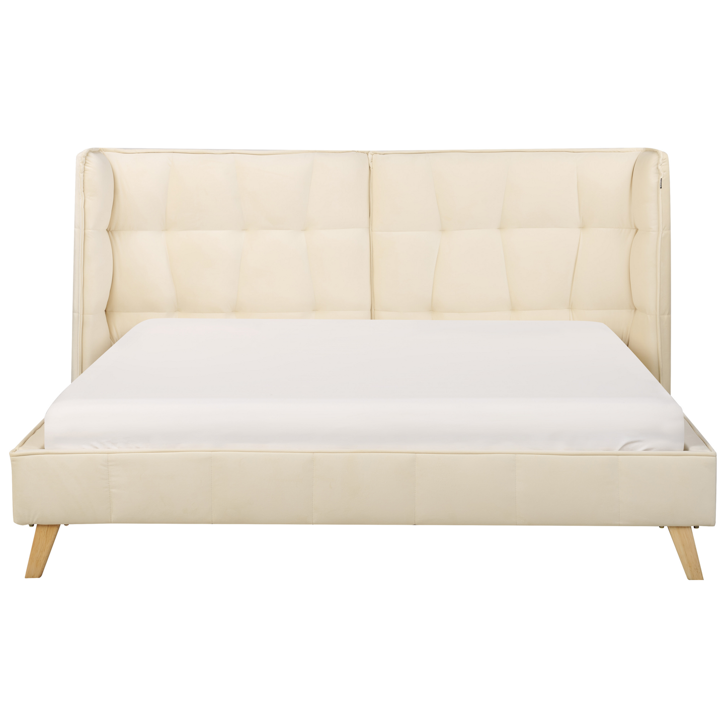 Bett mit Lattenrost Samtstoff SENLIS 160 x 200 cm Beige