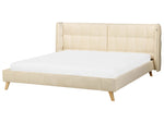 Bett mit Lattenrost Samtstoff SENLIS 180 x 200 cm Beige