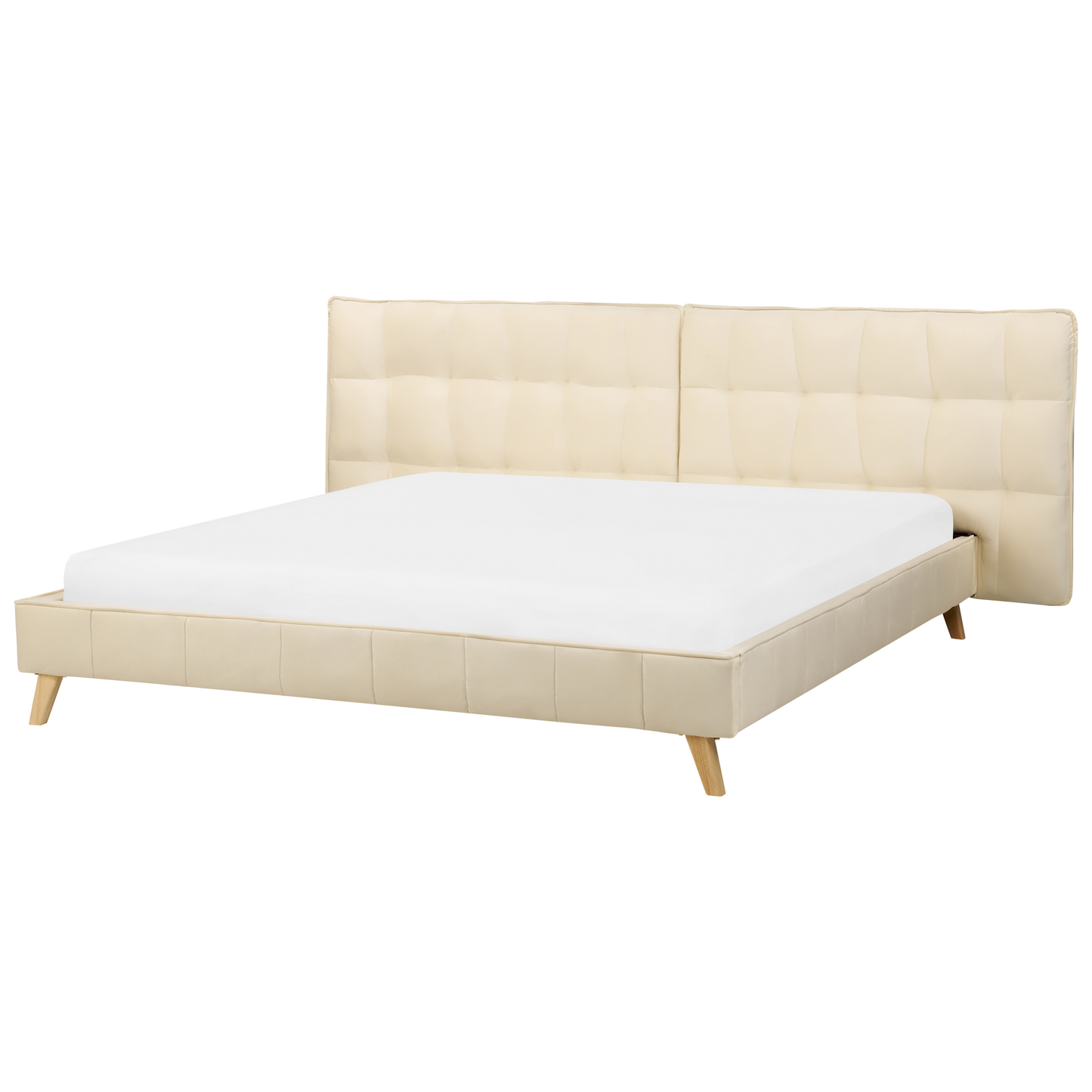 Bett mit Lattenrost Samtstoff SENLIS 180 x 200 cm Beige