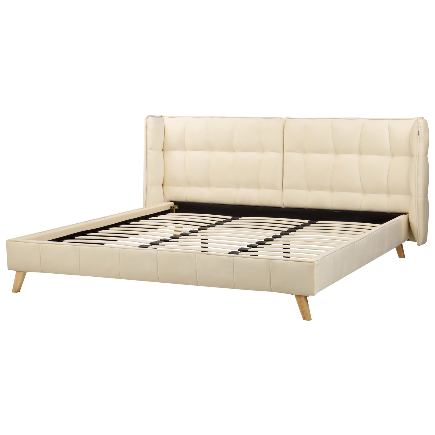 Bett mit Lattenrost Samtstoff SENLIS 180 x 200 cm Beige