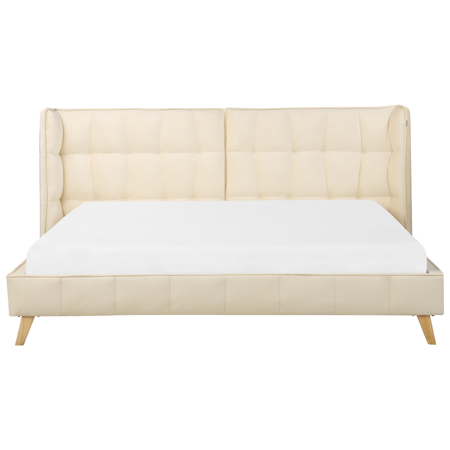 Bett mit Lattenrost Samtstoff SENLIS 180 x 200 cm Beige