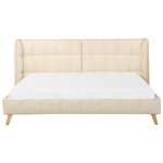 Bett mit Lattenrost Samtstoff SENLIS 180 x 200 cm Beige