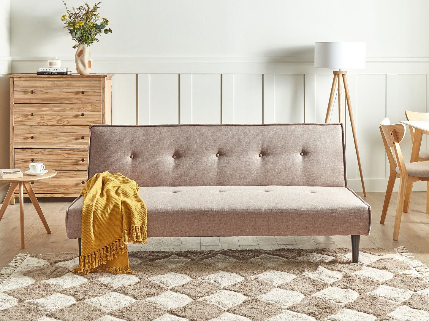 3-Sitzer Schlafsofa beige / schwarz VISBY