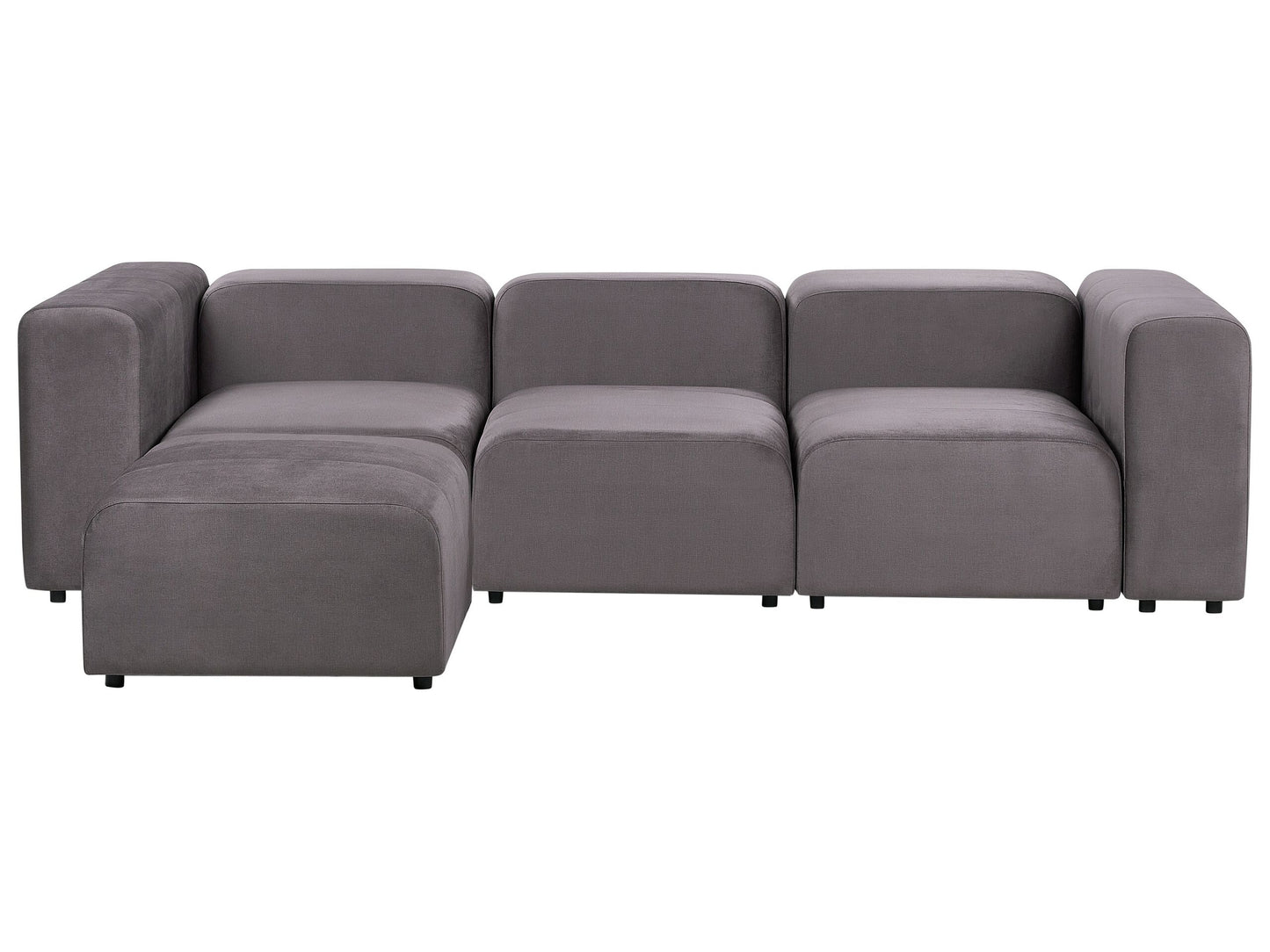 3-Sitzer Sofa Samtstoff dunkelgrau mit Ottomane FALSTERBO