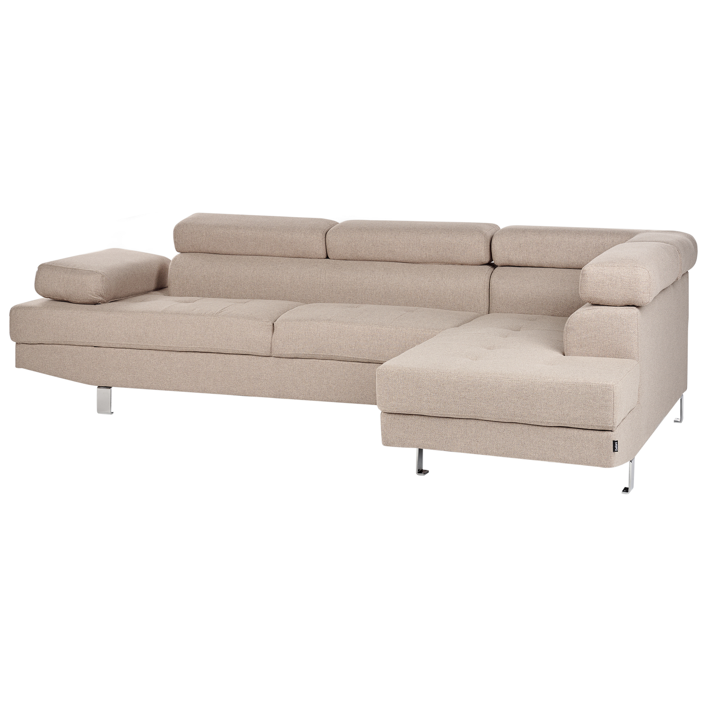 5-Sitzer Ecksofa beige linksseitig NORREA