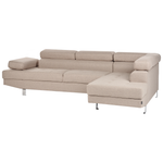 5-Sitzer Ecksofa beige linksseitig NORREA