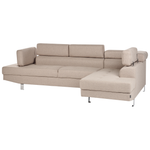 5-Sitzer Ecksofa beige linksseitig NORREA
