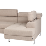 5-Sitzer Ecksofa beige linksseitig NORREA