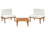 Lounge Set mit Tisch 2-Sitzer FRASCATI modular zertifiziertes Akazienholz Cremeweiss