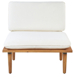 Lounge Set mit Tisch 2-Sitzer FRASCATI modular zertifiziertes Akazienholz Cremeweiss