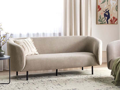 3-Sitzer Sofa Stoff taupe / schwarz LOEN