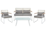 Lounge Set mit Tisch 4-Sitzer POMONTE Metall Weiss