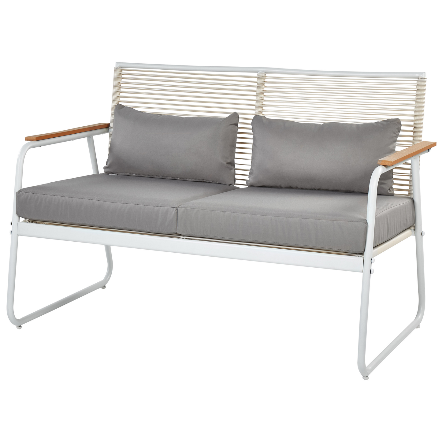 Lounge Set mit Tisch 4-Sitzer POMONTE Metall Weiss