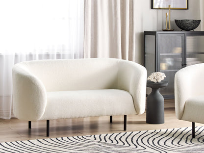 2-Sitzer Sofa Bouclé weiss / schwarz LOEN