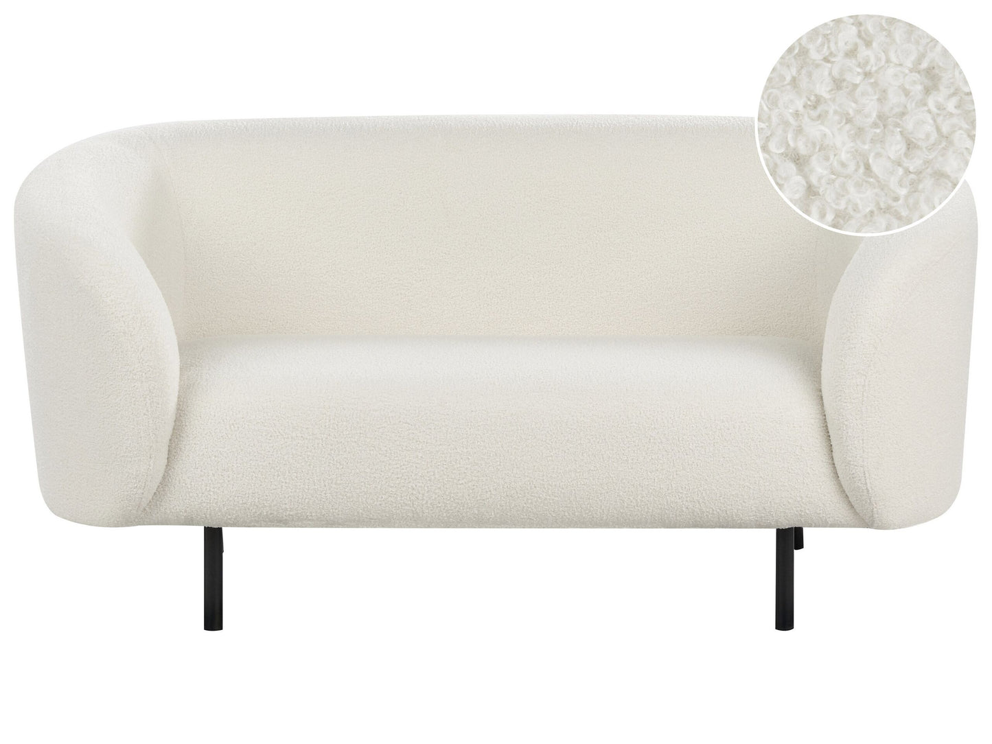 2-Sitzer Sofa Bouclé weiss / schwarz LOEN