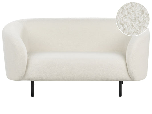 2-Sitzer Sofa Bouclé weiss / schwarz LOEN