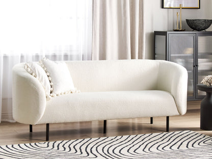 3-Sitzer Sofa Bouclé weiss / schwarz LOEN