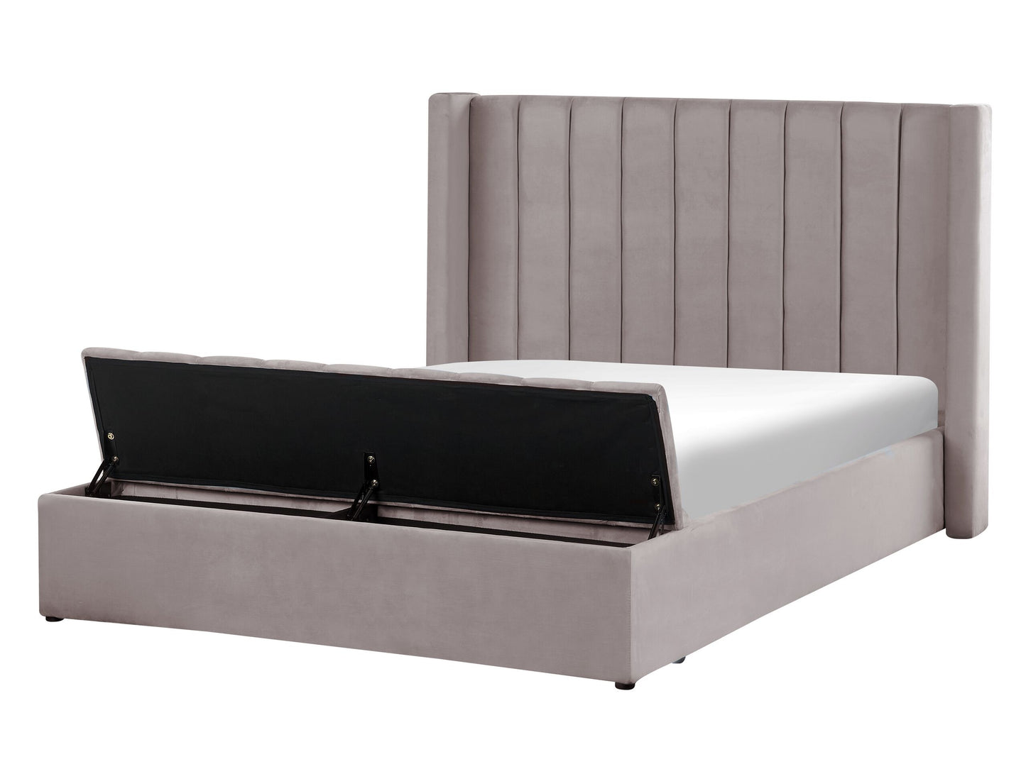 Bett mit Stauraumbank Samtstoff NOYERS 140 x 200 cm Grau