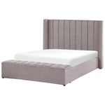 Bett mit Stauraumbank Samtstoff NOYERS 140 x 200 cm Grau