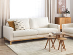 3-Sitzer Sofa Bouclé weiss / hellbraun SIGGARD